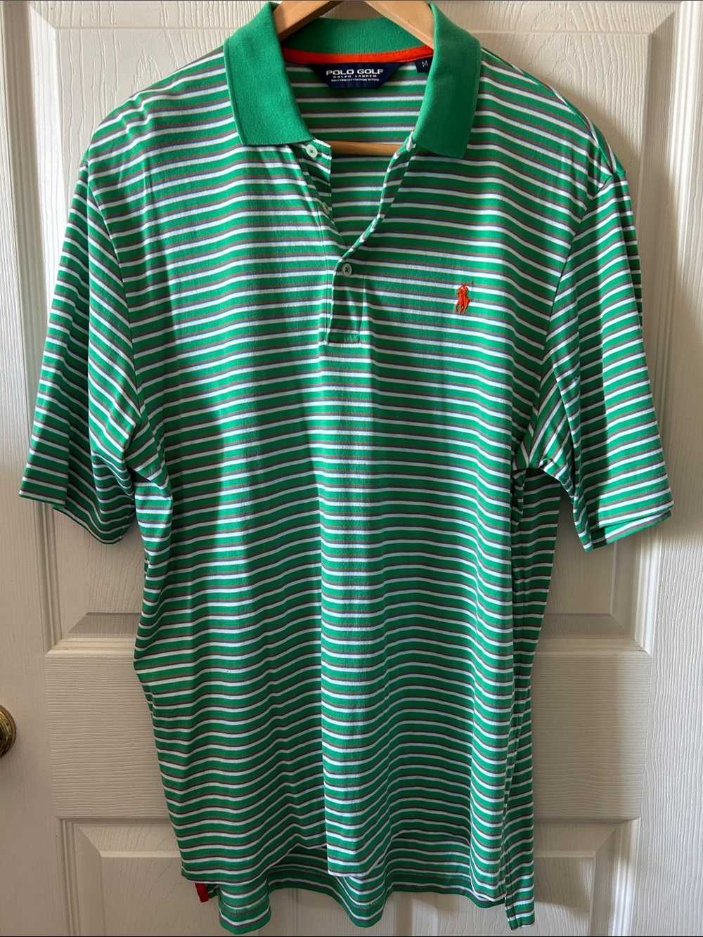 Polo Golf Ralph Lauren Short Sleeve Stripe Polo Shirt Sz M Y2K Party Preppy